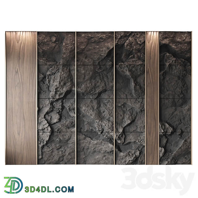 Wall rock panel 2 3D Models