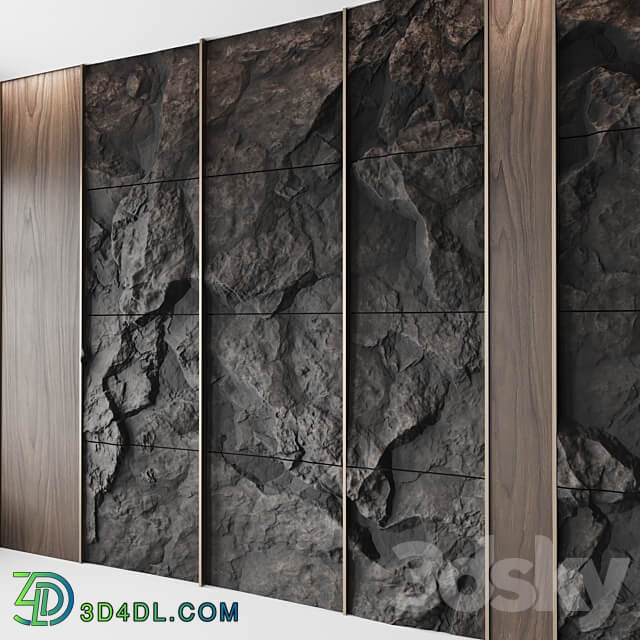 Wall rock panel 2 3D Models