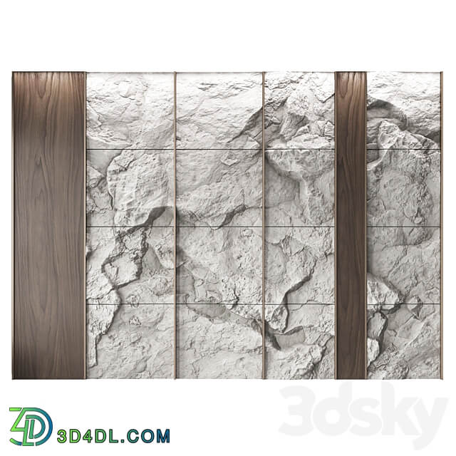 Wall rock panel 2 3D Models