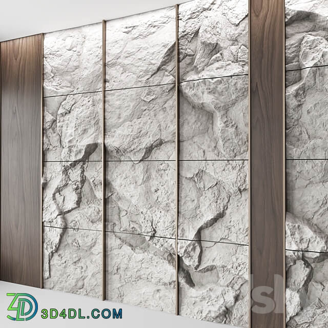 Wall rock panel 2 3D Models