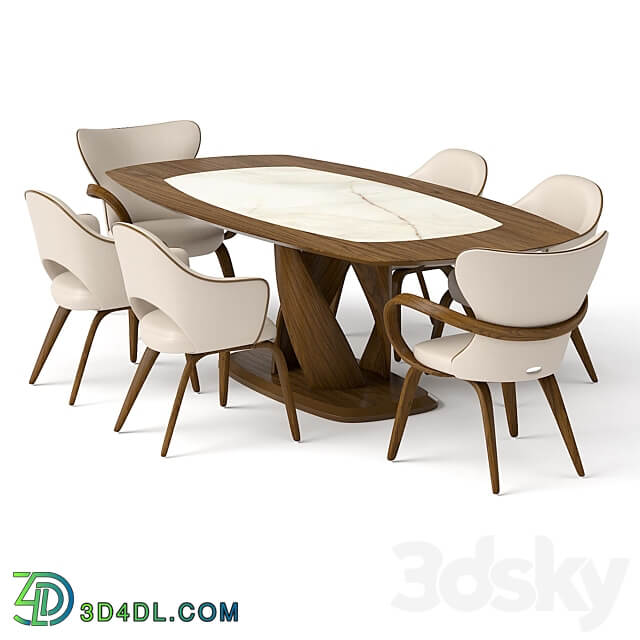 group with table virtuos D 120x240 onix OM Table Chair 3D Models