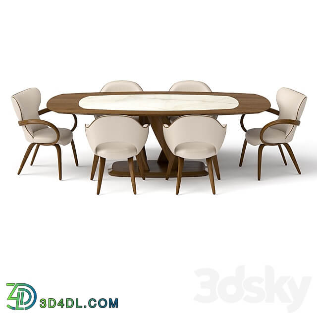 group with table virtuos D 120x240 onix OM Table Chair 3D Models