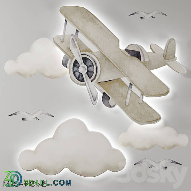  Airplane and cloud OM Miscellaneous 3D Models