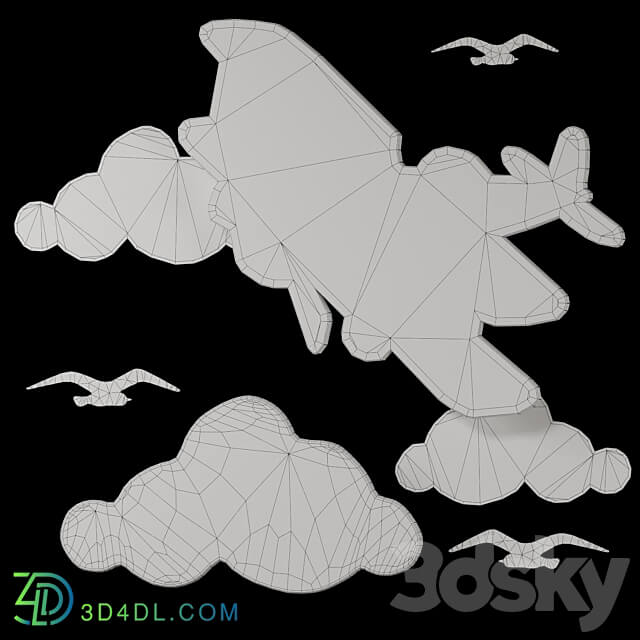  Airplane and cloud OM Miscellaneous 3D Models