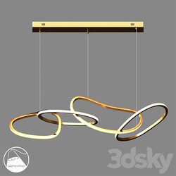 LampsShop.com L1563a Chandelier Crooked Ring Pendant light 3D Models 