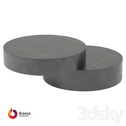 Round coffee table made of Kronco Duet porcelain stoneware 3D Models 