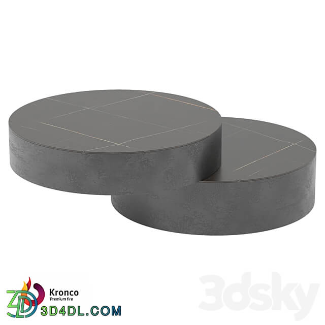 Round coffee table made of Kronco Duet porcelain stoneware 3D Models