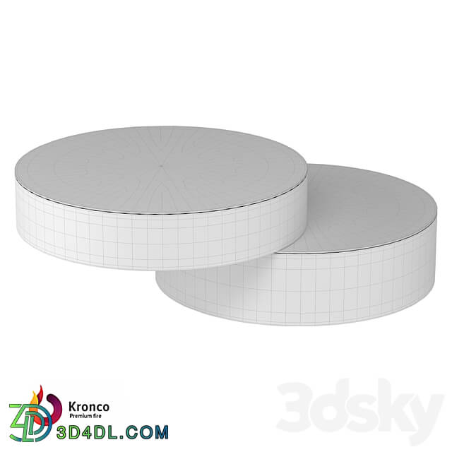 Round coffee table made of Kronco Duet porcelain stoneware 3D Models