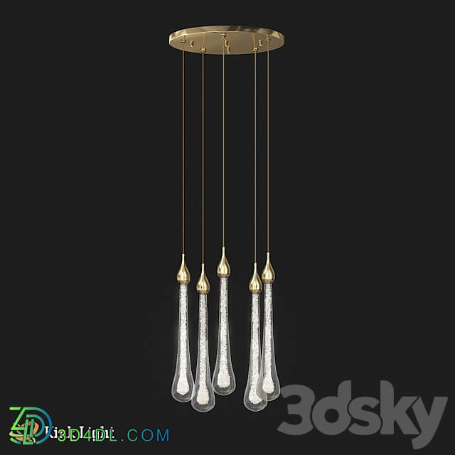 Pendant Asmer gold 07860 5A 33 OM Pendant light 3D Models