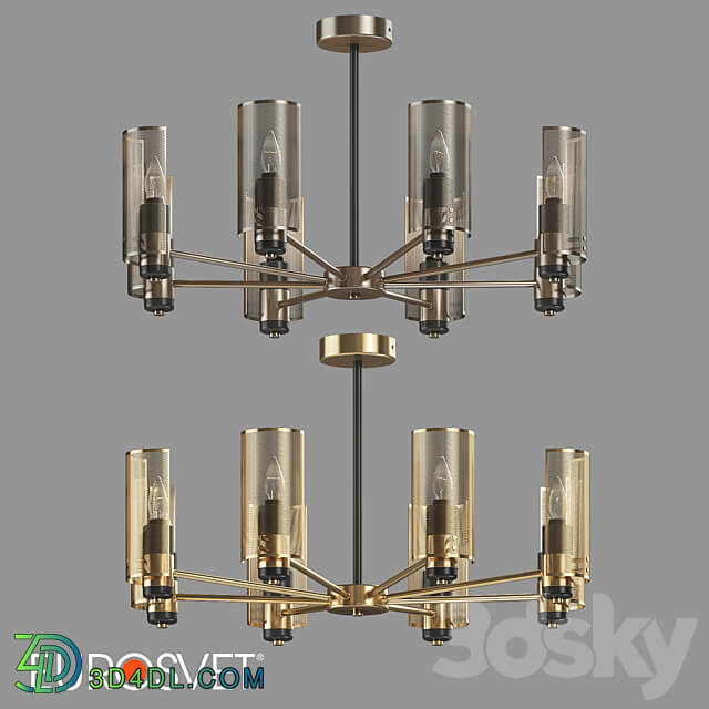 OM Ceiling chandelier Eurosvet 70139 8 Grino Pendant light 3D Models