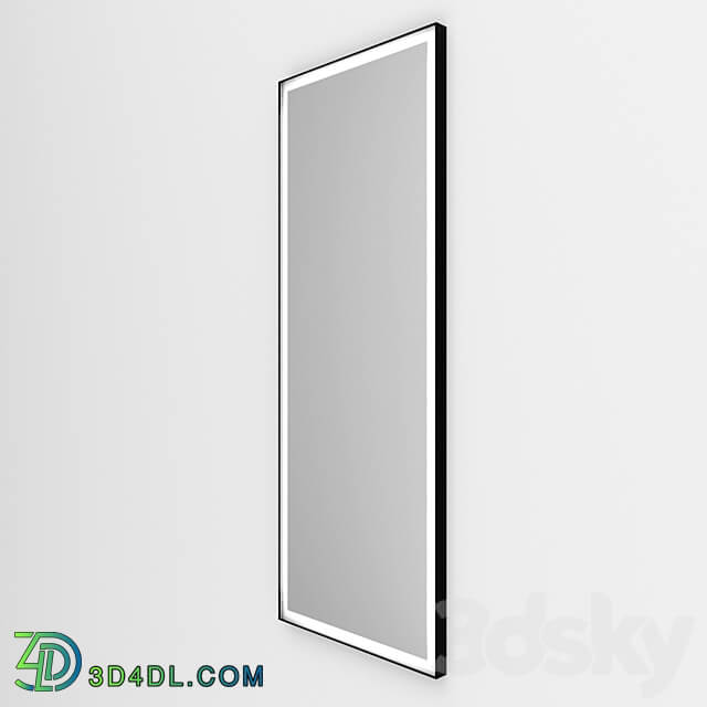 Rectangular mirror in a metal frame with front illumination Iron Talon 3D Models