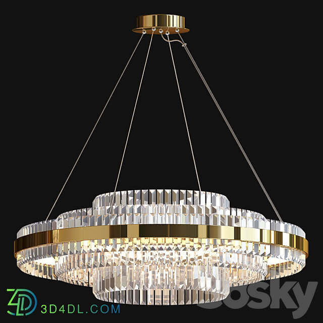 Tiered Crystal LED Chandelier Pendant light 3D Models