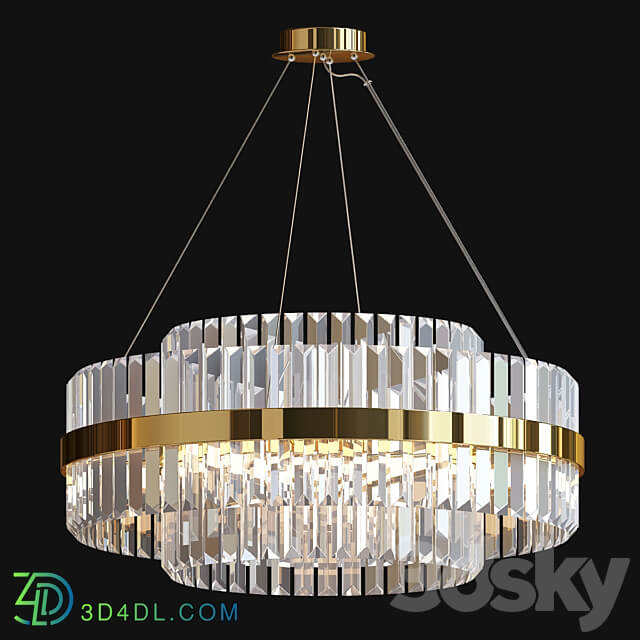 Tiered Crystal LED Chandelier Pendant light 3D Models