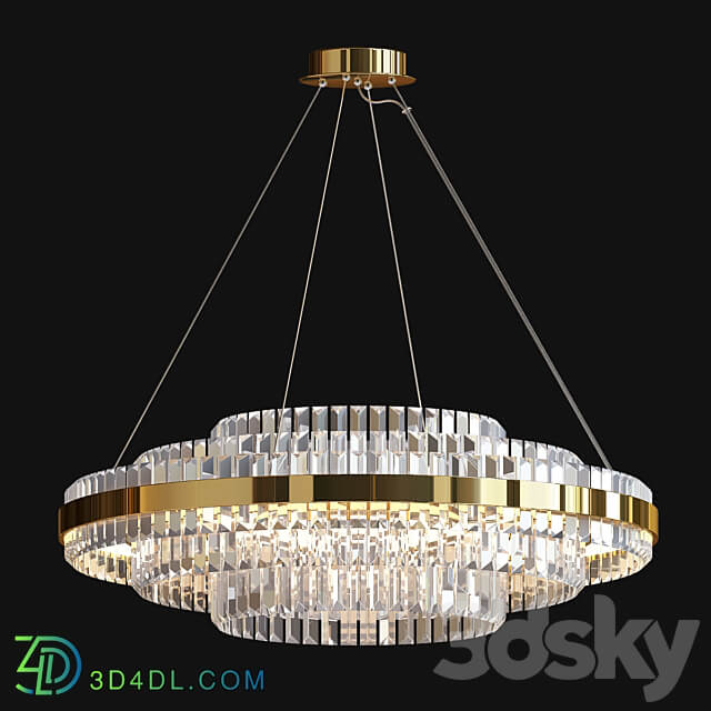 Tiered Crystal LED Chandelier Pendant light 3D Models