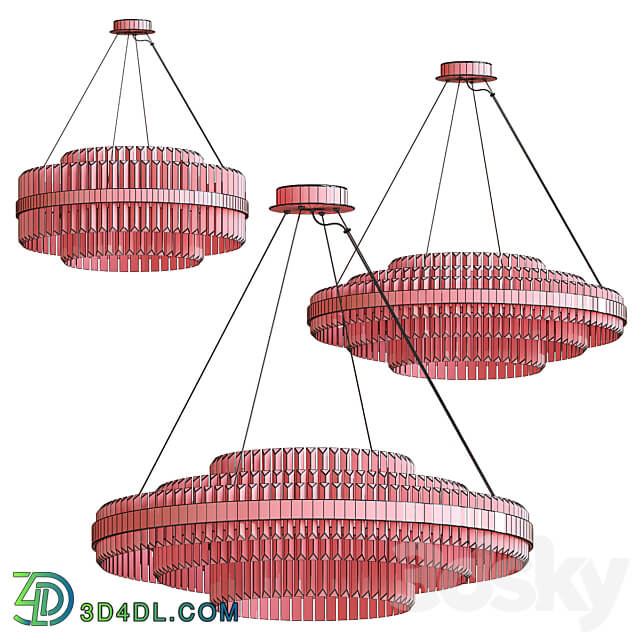 Tiered Crystal LED Chandelier Pendant light 3D Models