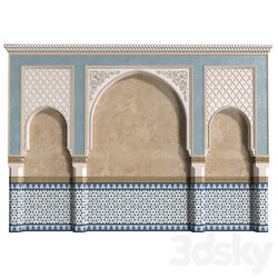 Arch in oriental style. Arab decorative wall. Arabic wall.Oriental Wall paneling 3D Models 