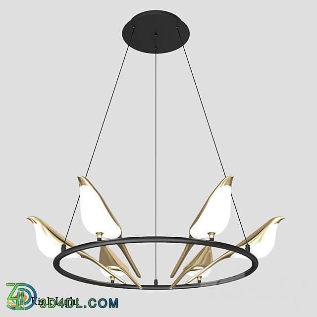 Chandelier Arsi black gold 08446 6A 33 OM Pendant light 3D Models