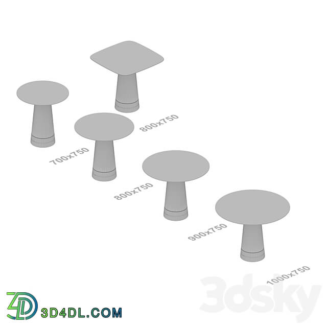 Series of Dining Tables cone 3D Models