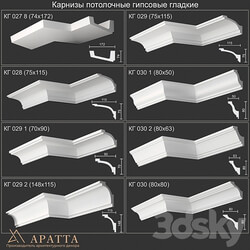 Plaster ceiling cornices smooth KG 027 8 028 029 029 1 029 2 030 030 1 030 2 3D Models 