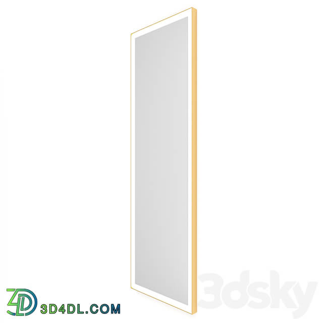 Rectangular mirror in a frame under brass Talon Gold 3D Models
