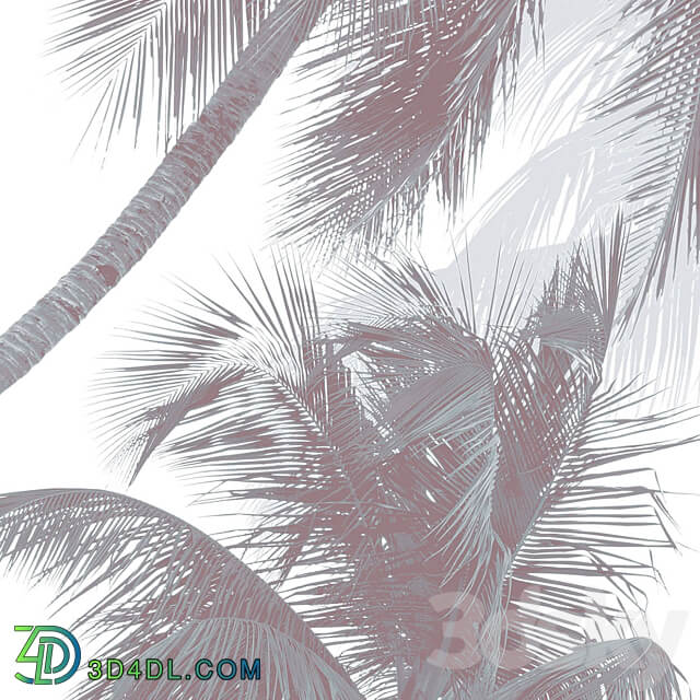 Creativille wallpapers 4970 Estamped Palms 3D Models