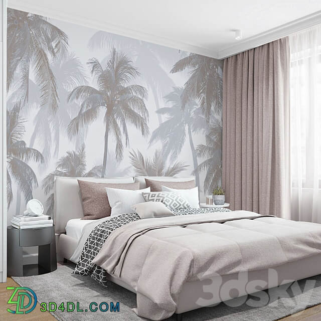 Creativille wallpapers 4970 Estamped Palms 3D Models