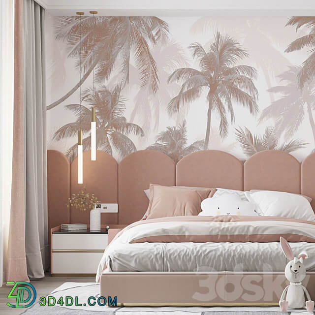 Creativille wallpapers 4970 Estamped Palms 3D Models