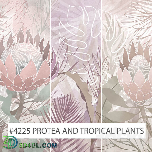 Creativille wallpapers 4225 Protea and Tropical Plants 3D Models