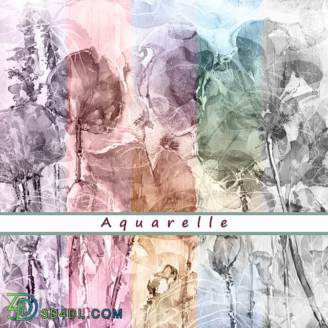 Designer wallpapers Aquarelle pack 3 3D Models