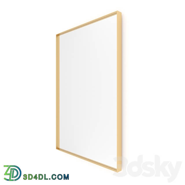 Rectangular mirror in aluminum frame Iron Talon with illumination 40 3D Models