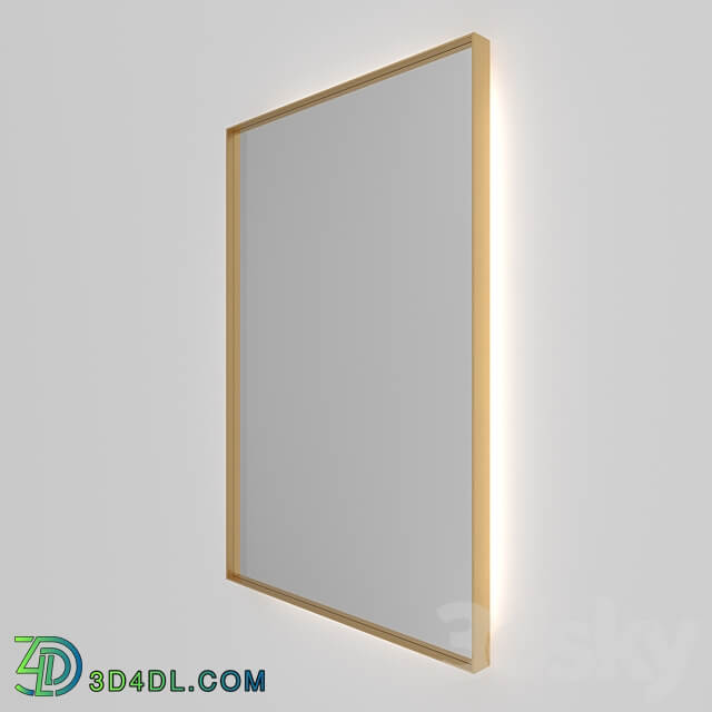 Rectangular mirror in aluminum frame Iron Talon with illumination 40 3D Models