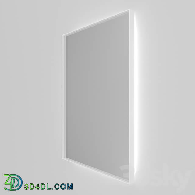 Rectangular mirror in aluminum frame Iron Talon with illumination 40 3D Models