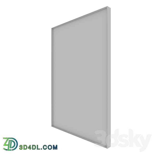 Rectangular mirror in aluminum frame Iron Talon with illumination 40 3D Models