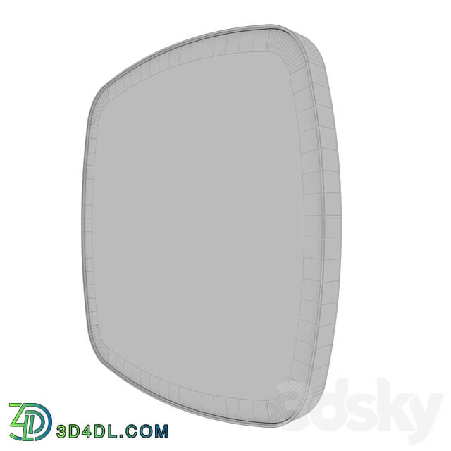 Stylish mirror in a thin frame Iron Shape with backlight 3D Models