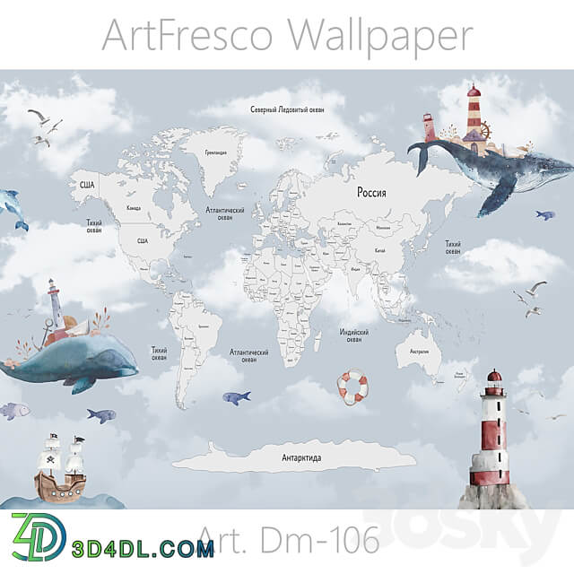 ArtFresco Wallpaper Designer seamless wallpaper Art. Dm 106OM 3D Models