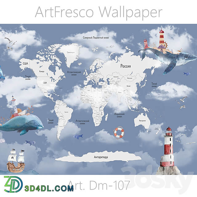 ArtFresco Wallpaper Designer seamless wallpaper Art. Dm 107OM 3D Models