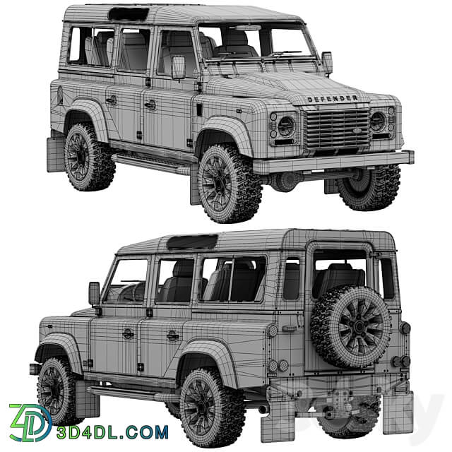 Land Rover Defender Works V8 4 door 2018 3D Models