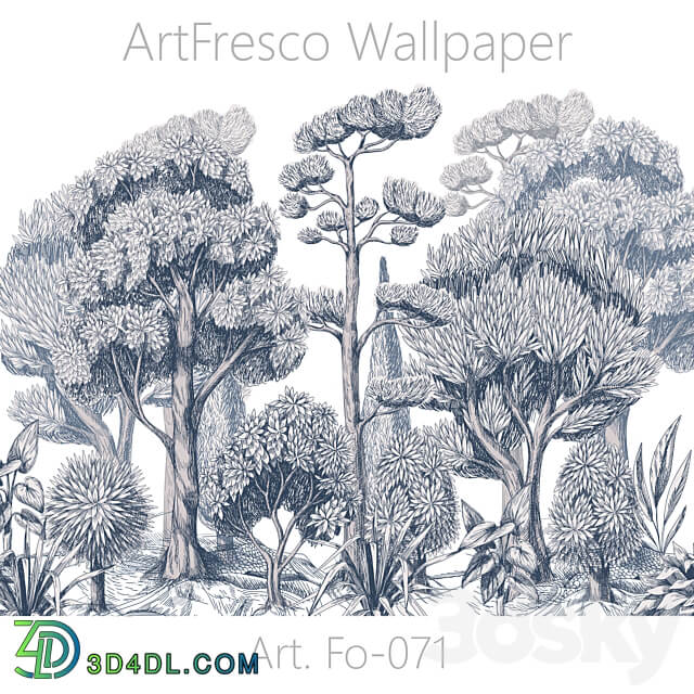 ArtFresco Wallpaper Designer seamless wallpaper Art. Fo 071OM 3D Models