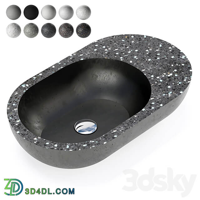 Concrete sink Vessel small 3D Models