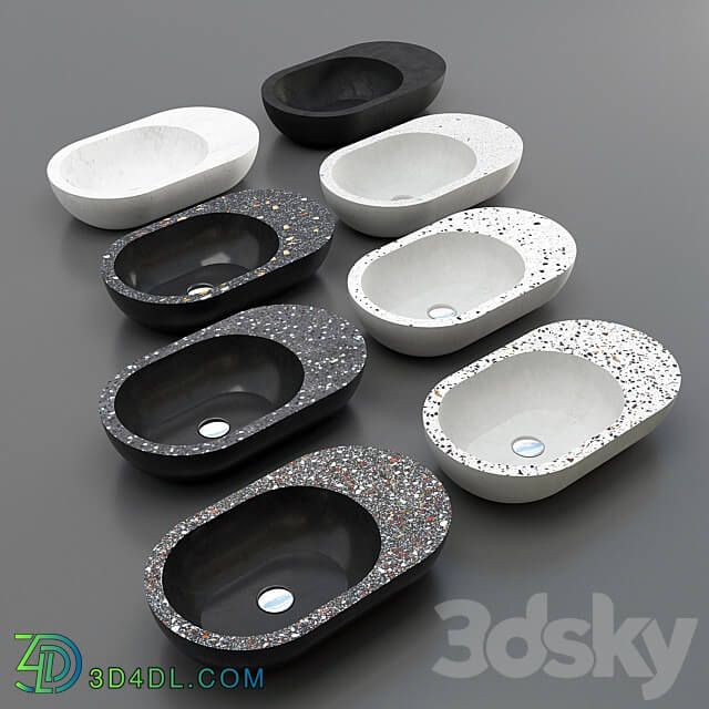 Concrete sink Vessel small 3D Models