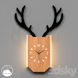 LampsShop.com B4009 Sconce Clock DEER Nordic 3D Models 