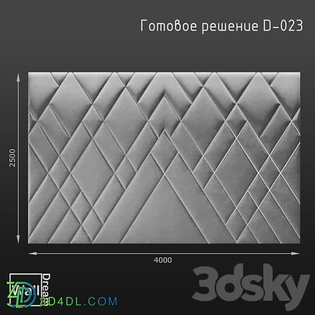 OM WallDream soft panels. Headboard ready made solution D 001 WallDream 3D Models