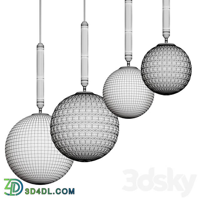 Modern Glass Ball Led Pendant Lamp Pendant light 3D Models