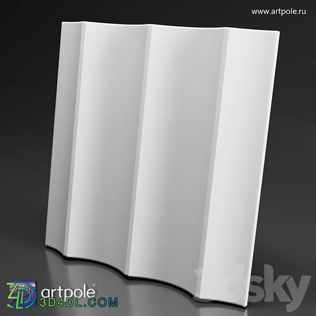 OM 3D panel AFINA BIG Decorative plaster 3D Models