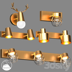 LampsShop.com B4118 Sconce Nordic Gold 3D Models 