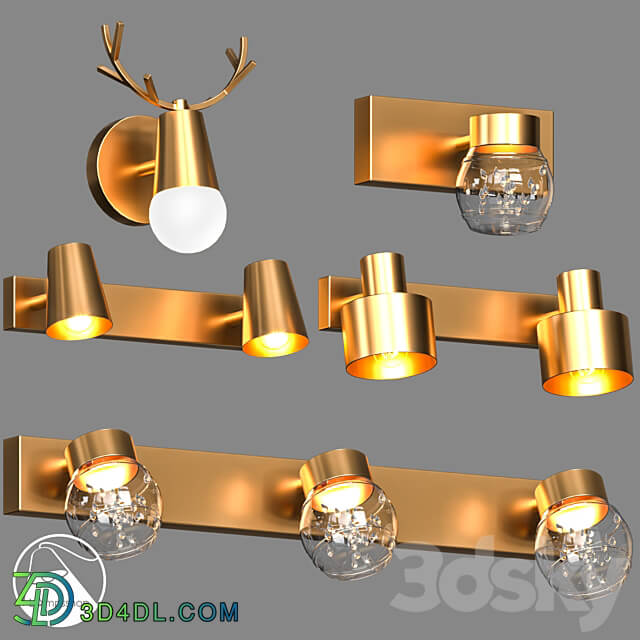 LampsShop.com B4118 Sconce Nordic Gold 3D Models