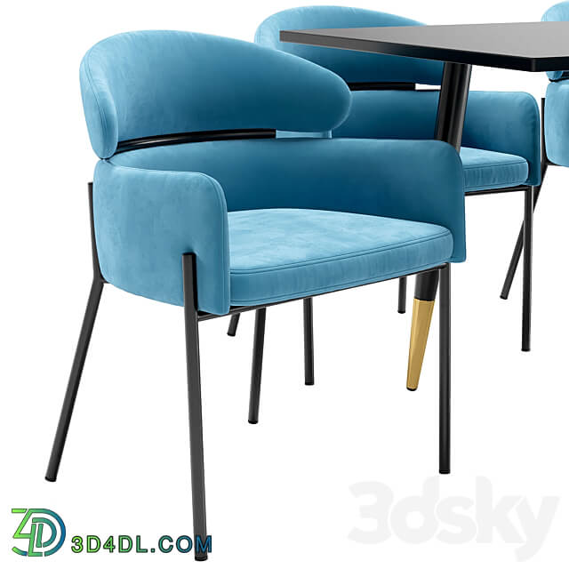 Dining chair Alexia and table Chalawan Table Chair 3D Models