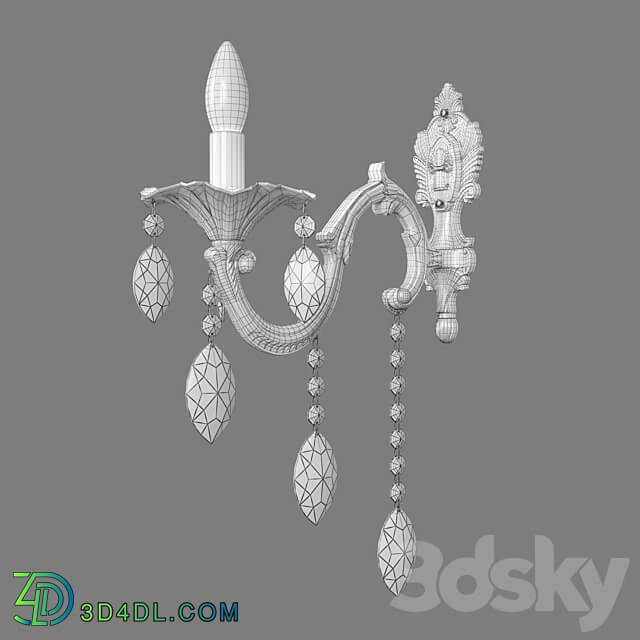 OM Classic wall lamp with crystal Eurosvet 10108 1 VELETTA 3D Models