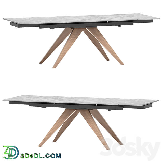 Valencia extendable table with ceramic coating 3D Models