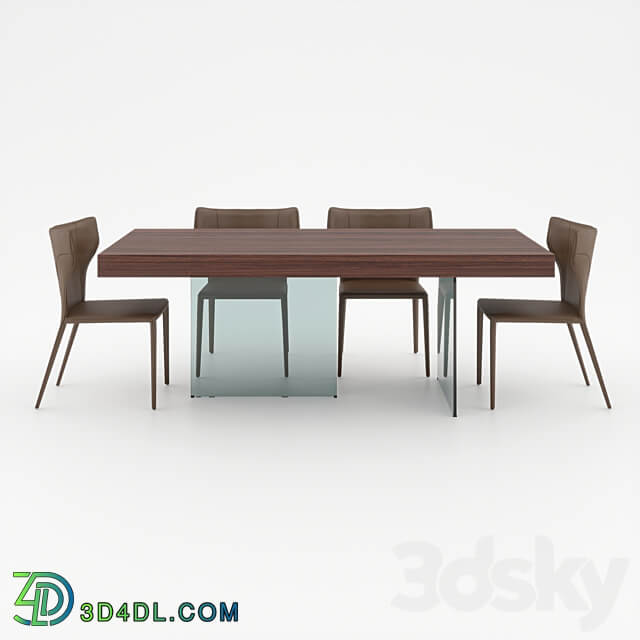 Table and chair collection Dallas Table Chair 3D Models